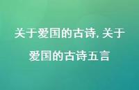 关于爱国的古诗五言【精品文案100句】