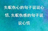 失眠伤感的句子说说心情(100句) 失眠伤感的句子说说心情(100句)