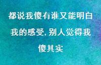 别人觉得我傻其实【精选100句】