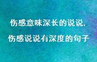 伤感说说有深度的句子(100句) 伤感说说有深度的句子(100句)