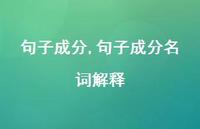 句子成分名词解释【100句文案精选】 句子成分名词解释【100句文案精选】