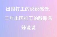 三年出国打工的酸甜苦辣说说【100句文案】