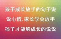 家长学会放手孩子才能够成长的说说(100句) 家长学会放手孩子才能够成长的说说(100句)