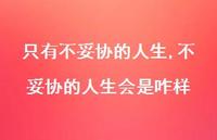 不妥协的人生会是咋样(100句) 不妥协的人生会是咋样(100句)