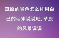 草原的风景说说【100句文案】 草原的风景说说【100句文案】