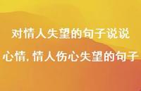 情人伤心失望的句子(100句) 情人伤心失望的句子(100句)