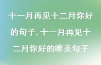 十一月再见十二月你好的唯美句子【100句文案精选】