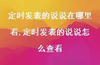 定时发表的说说怎么查看(100句) 定时发表的说说怎么查看(100句)