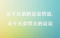 关于兄弟情义的说说【100句文案】