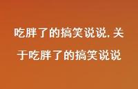 关于吃胖了的搞笑说说(100句)
