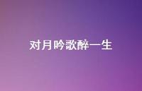 对月吟歌醉一生46句汇总 对月吟歌醉一生46句汇总