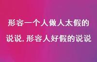 形容人好假的说说(100句) 形容人好假的说说(100句)