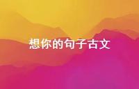 想你的句子古文49句汇总 想你的句子古文49句汇总