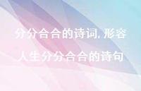 形容人生分分合合的诗句【精选100句】