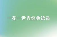 一花一世界经典语录【100句精选短句合集】 一花一世界经典语录【100句精选短句合集】