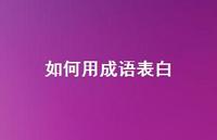 如何用成语表白73句汇总