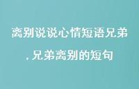 兄弟离别的短句【精选100句】