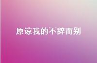 原谅我的不辞而别57句汇总 原谅我的不辞而别57句汇总