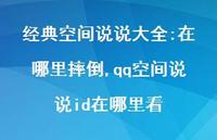 qq空间说说id在哪里看(100句) qq空间说说id在哪里看(100句)