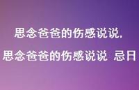 思念爸爸的伤感说说 忌日(100句) 思念爸爸的伤感说说 忌日(100句)