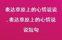 表达草原上的心情说说短句(100句)