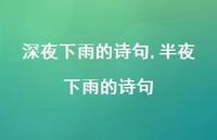 半夜下雨的诗句(100句) 半夜下雨的诗句(100句)