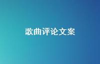 歌曲评论文案【100句精选短句合集】