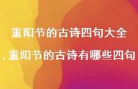 重阳节的古诗有哪些四句【精品文案100句】