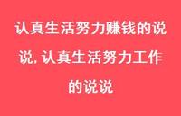 认真生活努力工作的说说(100句) 认真生活努力工作的说说(100句)