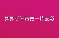 挥挥手不带走一片云彩44句汇总 挥挥手不带走一片云彩44句汇总