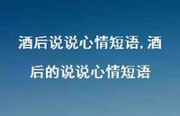 酒后的说说心情短语(100句)