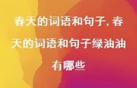 春天的词语和句子绿油油有哪些【100句文案精选】 春天的词语和句子绿油油有哪些【100句文案精选】