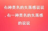 有一种莫名的失落感的说说(100句) 有一种莫名的失落感的说说(100句)