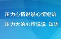 压力大的心情说说 短语(100句)