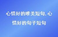 心情好的句子短句【100句文案精选】 心情好的句子短句【100句文案精选】
