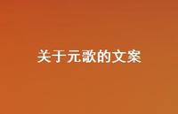 关于元歌的文案【100句精选短句合集】