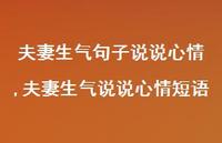 夫妻生气说说心情短语【精选100句】