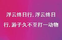 浮云终日行,游子久不至打一动物【精品文案100句】 浮云终日行,游子久不至打一动物【精品文案100句】