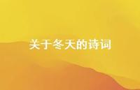 关于冬天的诗词44句汇总 关于冬天的诗词44句汇总