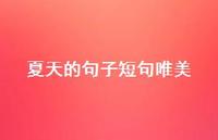 夏天的句子短句唯美70句汇总 夏天的句子短句唯美70句汇总