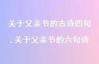 关于父亲节的六句诗【精品文案100句】