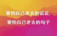 害怕自己老去的句子(100句)