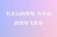 有关山的诗句飞花令【精品文案100句】