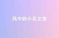 风中的小花文案【100句精选短句合集】