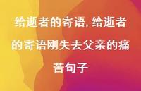 给逝者的寄语刚失去父亲的痛苦句子【100句文案精选】