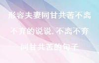 不离不弃同甘共苦的句子(100句)