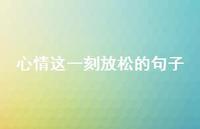 心情这一刻放松的句子67句汇总