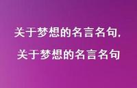 关于梦想的名言名句【精品文案100句】 关于梦想的名言名句【精品文案100句】
