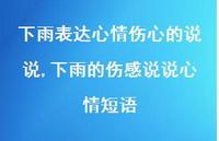 下雨的伤感说说心情短语(100句)