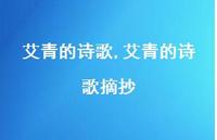 艾青的诗歌摘抄【100句文案精选】